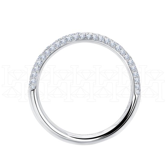 Фото - Кольцо из белого золота с бриллиантами из коллекции "Обручальные кольца с дорожкой" R6890-9685 (241)