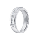 Кольцо обручальное из белого золота с бриллиантами из коллекции "Обручальные кольца с дорожкой" R2058-2291 (241)