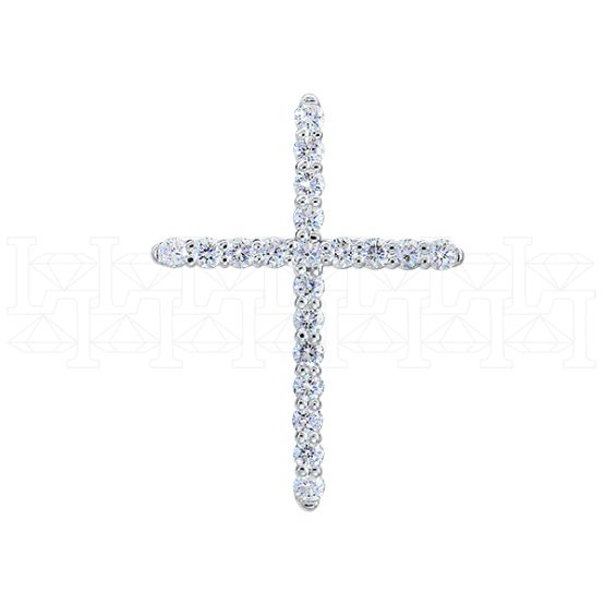 Фото - Крест из белого золота с бриллиантами X5581-13126 (181)