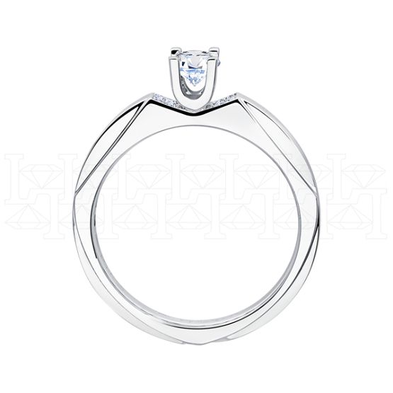 Фото - Кольцо из белого золота с бриллиантом из коллекции "Помолвка" R10165-15999 (514)