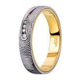 Кольцо двойное из цветного золота с бриллиантом из коллекции "Двойные обручальные кольца" VDR.A2824 (242)