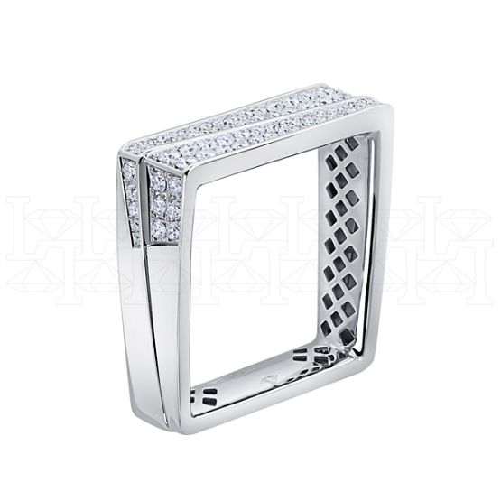 Фото - Кольцо квадратное из белого золота с бриллиантами R6825-9407 (808)