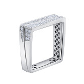 Кольцо квадратное из белого золота с бриллиантами из коллекции "Чистая линия" R6825-9407 (781)