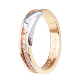 Кольцо обручальное из цветного золота с бриллиантами из коллекции "Обручальные кольца с дорожкой" R4961-6664 (241)