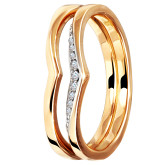 Кольцо обручальное из белого золота с бриллиантами из коллекции "Обручальные кольца с дорожкой" R3745-4532 (241)