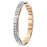 Кольцо двойное из цветного золота с бриллиантом из коллекции "Двойные обручальные кольца" R619-183-19 (242)