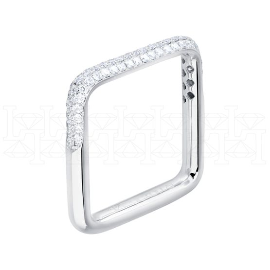 Фото - Кольцо квадратное из белого золота с бриллиантами из коллекции "Чистая линия" R6891-9477 (781)