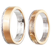 Кольцо обручальное из рыже-белого золота с бриллиантами из коллекции "Парные обручальные кольца" R4161-4870-01 (210)
