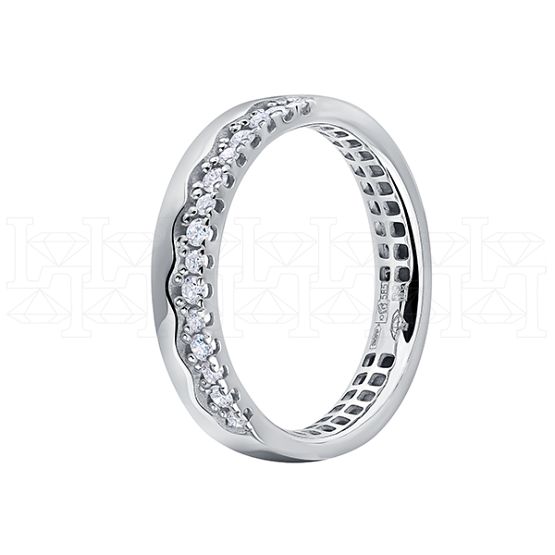 Фото - Кольцо из белого золота с бриллиантами из коллекции "Обручальные кольца с дорожкой" R9214-13428 (241)
