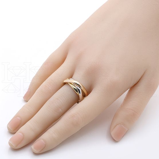 Фото - Кольцо квадратное из цветного золота из коллекции "тринити" R9898-15362 (244)