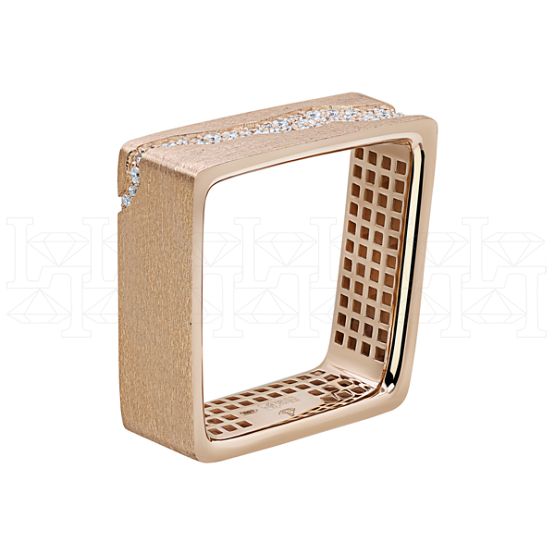 Фото - Кольцо квадратное из рыжего золота с бриллиантами R4015-15425 (808)