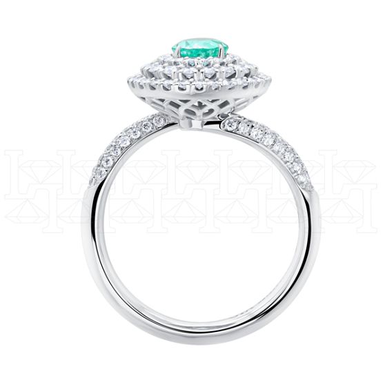 Фото - Кольцо из белого золота с изумрудом и бриллиантами из коллекции "580" R10242-16214 (580)