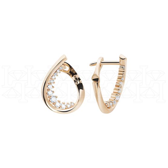 Фото - Серьги из рыжего золота с бриллиантами из коллекции "Чистая линия" E8797-12566 (781)