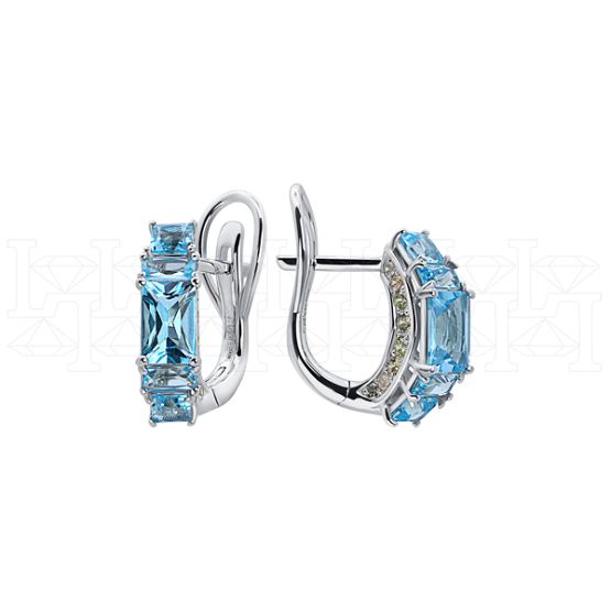 Фото - Серьги из белого золота с топазами из коллекции "Акварель" E7827-16114 (420)
