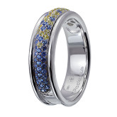 Кольцо из белого золота с цветными сапфирами R3188-10583 (564)