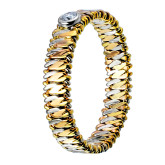 Кольцо двойное из цветного золота с бриллиантом из коллекции "Двойные обручальные кольца" VDR.A3418 (242)