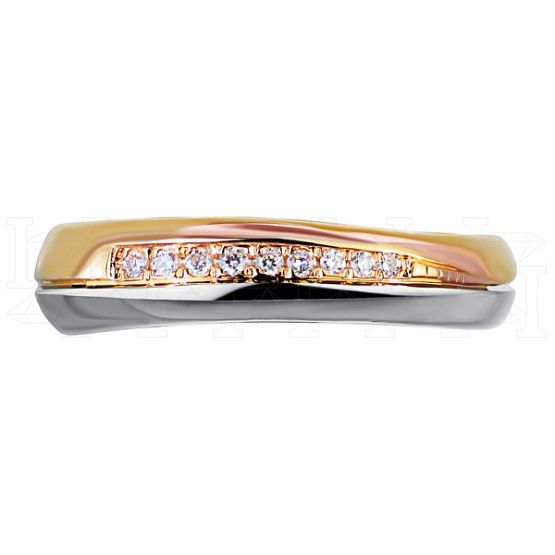 Фото - Кольцо из цветного золота с бриллиантами из коллекции "Парные обручальные кольца" R5067-7467 (210)