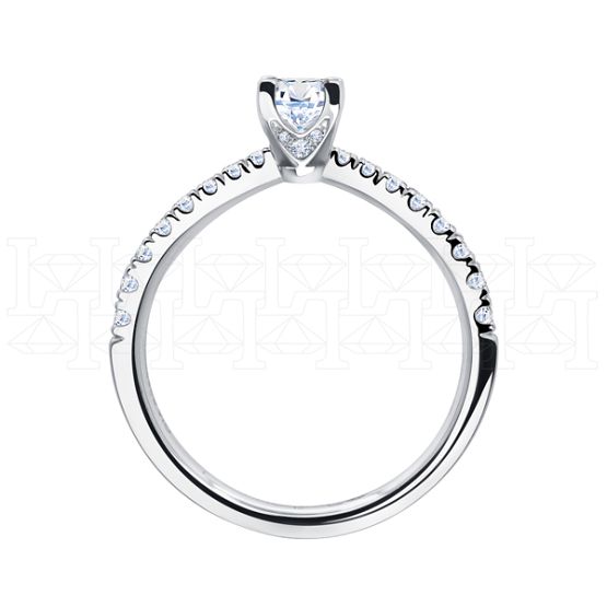 Фото - Кольцо из белого золота с бриллиантом из коллекции "Помолвка" R10175-16036 (514)