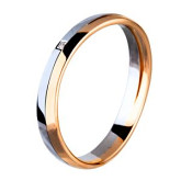 Кольцо двойное из цветного золота с бриллиантом из коллекции "Двойные обручальные кольца" R2119-2295 (242)