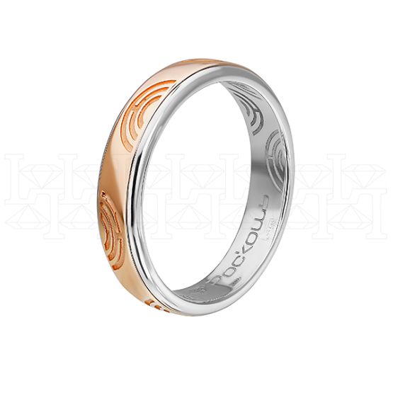 Фото - Кольцо обручальное из цветного золота с бриллиантом из коллекции "Парные обручальные кольца" R4183-5008 (210)