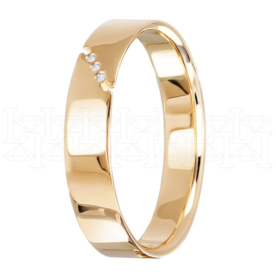 Фото - Кольцо обручальное из белого золота с бриллиантами из коллекции "Парные обручальные кольца" R4002-4753 (210)
