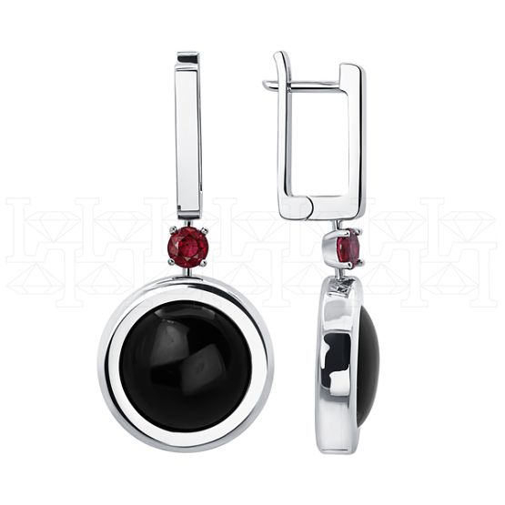 Фото - Серьги из белого золота с рубинами из коллекции "Оникс" E8087-15949 (492)
