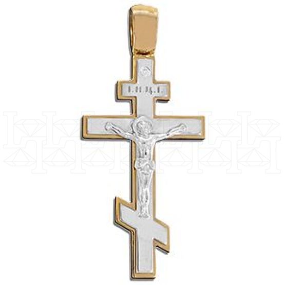 Фото - Подвеска крест из рыжего золота с бриллиантом X2199-2444 (181)