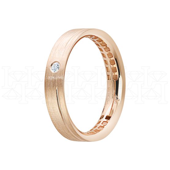 Фото - Кольцо из белого золота с бриллиантом из коллекции "Парные обручальные кольца" R8392-11809 (210)