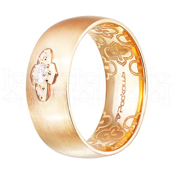 Фото - Кольцо из рыжего золота с бриллиантом из коллекции "Парные обручальные кольца" R4120-4807 (210)
