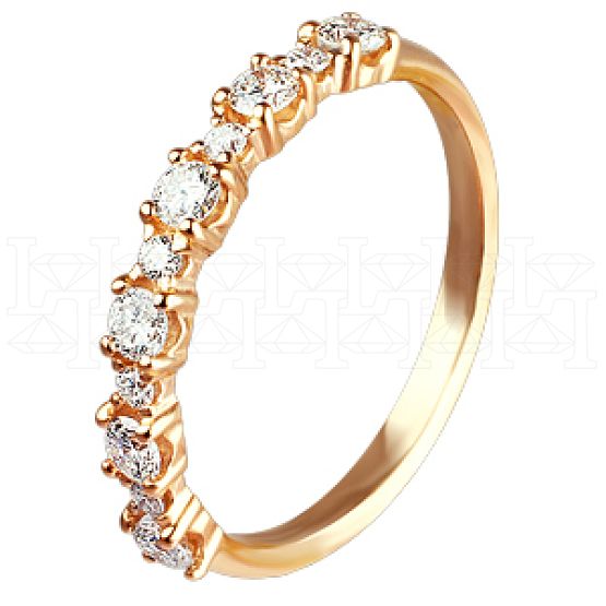 Фото - Кольцо обручальное из белого золота с бриллиантами из коллекции "Обручальные кольца с дорожкой" R3162-4249 (241)