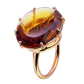 Кольцо из рыжего золота с сапфирами из коллекции "Акварель" R7206-9910 (420)