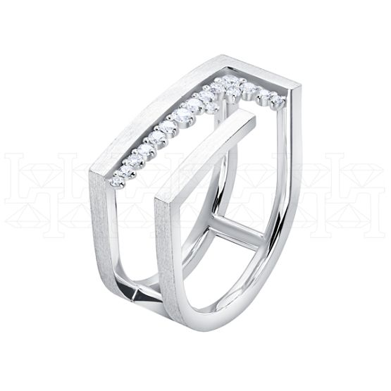 Фото - Кольцо из белого золота с бриллиантами из коллекции "Чистая линия" R10206-16108 (781)
