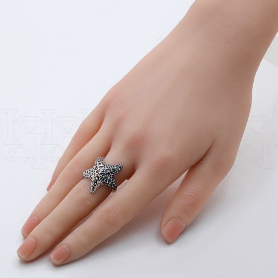 Фото - Кольцо из белого золота с цветными сапфирами R9919-15398 (453)