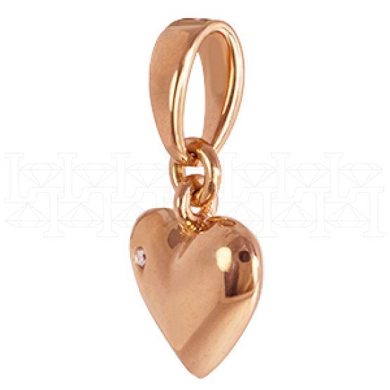 Фото - Подвеска сердце из белого золота с бриллиантом P3008-3651 (193)