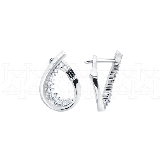 Фото - Серьги из рыжего золота с бриллиантами из коллекции "Чистая линия" E8797-12566 (781)