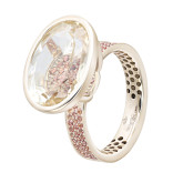 Кольцо из белого золота с цитрином из коллекции "Акварель" R7937-16282 (420)