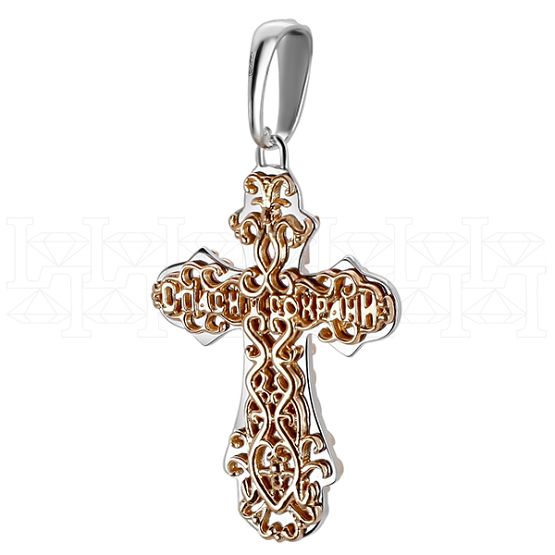Фото - Крест из цветного золота с бриллиантами X4102-4738 (181)