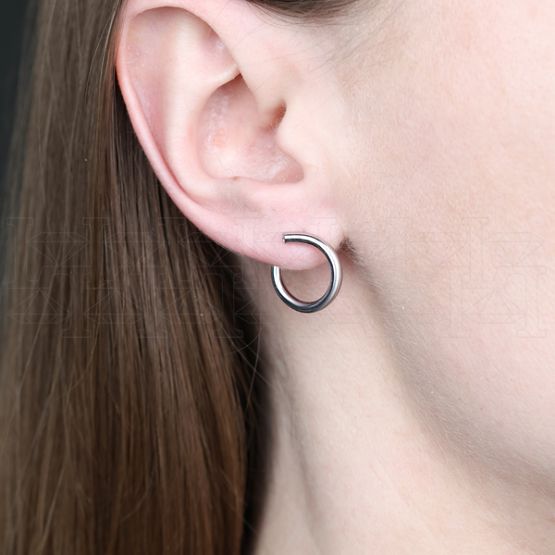 Фото - Серьги конго из рыжего золота с бриллиантами E8343-11707 (807)