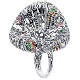 Кольцо из белого золота с цветными сапфирами из коллекции "Мутабор" R10071-15863 (762)