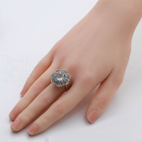 Фото - Кольцо из белого золота с бериллом из коллекции "786" R9952-15534 (786)