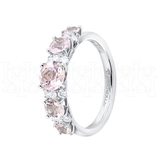 Фото - Кольцо из белого золота с морганитами и бриллиантами из коллекции "Акварель" R10287-16505 (420)