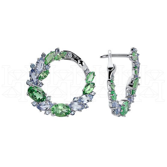 Фото - Серьги конго из белого золота из коллекции "Акварель" E10011-15687 (420)