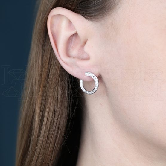 Фото - Серьги из белого золота с бриллиантами из коллекции "Чистая линия" E7025-9644 (781)