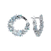Серьги из белого золота с аквамаринами и пикированными бриллиантами из коллекции "Акварель" E10027-15712 (420)