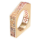 Кольцо из рыжего золота с цветными сапфирами R6083-7898 (564)