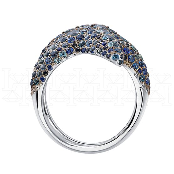 Фото - Кольцо из белого золота с цветными сапфирами R9885-15347 (453)