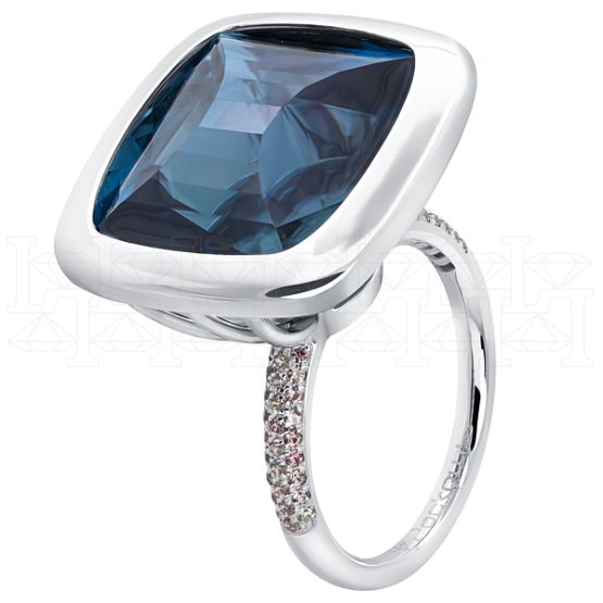 Фото - Кольцо из белого золота с лондонским топазом из коллекции "Акварель" R7786-16191 (420)