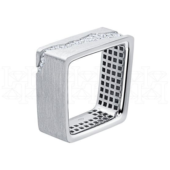 Фото - Кольцо квадратное из белого золота с бриллиантами R4015-15427 (808)