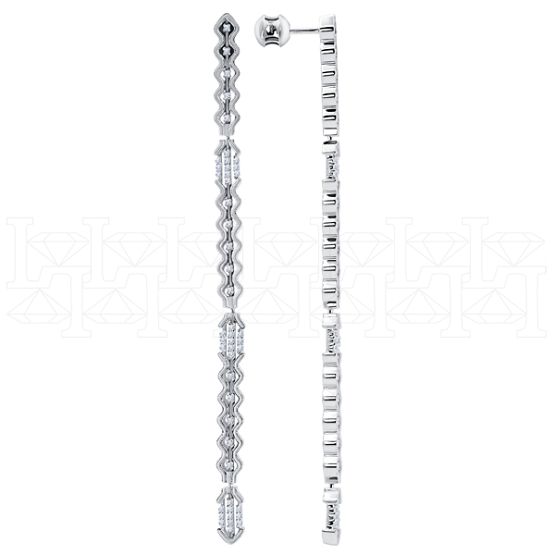 Фото - Серьги длинные из белого золота с бриллиантами из коллекции "Готика" G9353-13708 (773)