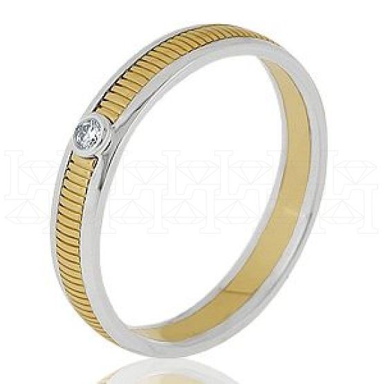 Фото - Кольцо двойное из цветного золота с бриллиантом из коллекции "Двойные обручальные кольца" VDR.Y0392 (242)